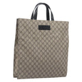 GUCCI GG Supreme Hand Bag PVC Beige Silver 456217 Auth 207865A