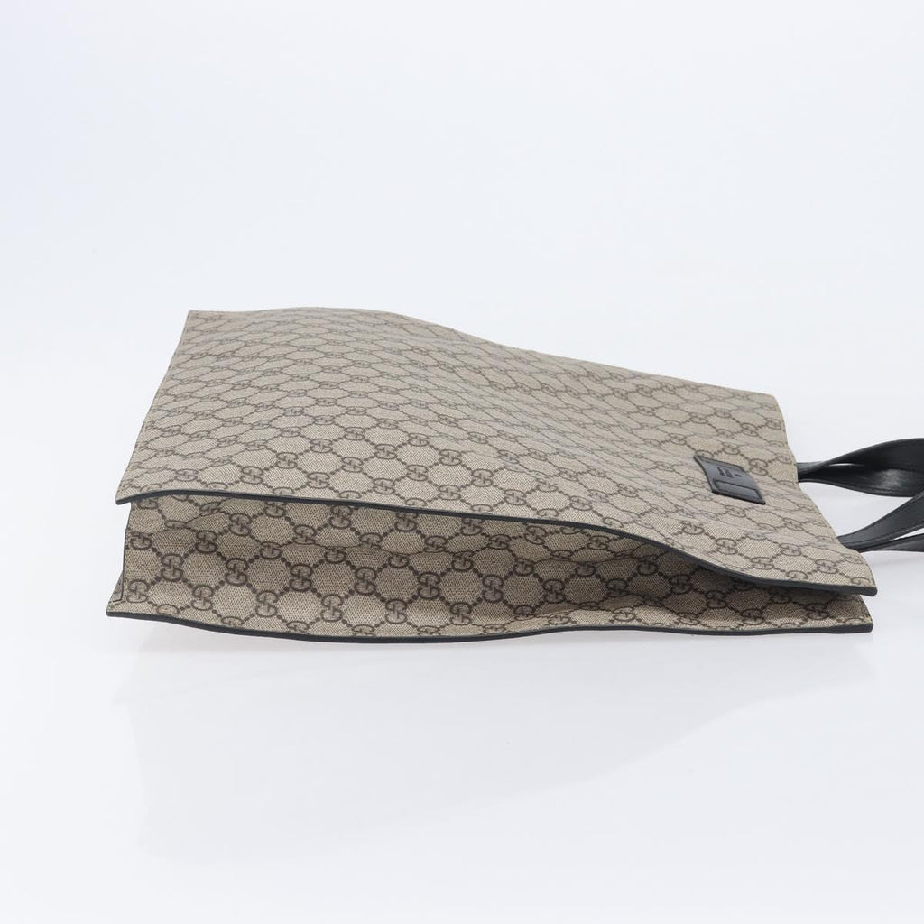 GUCCI GG Supreme Hand Bag PVC Beige Silver 456217 Auth 207865A