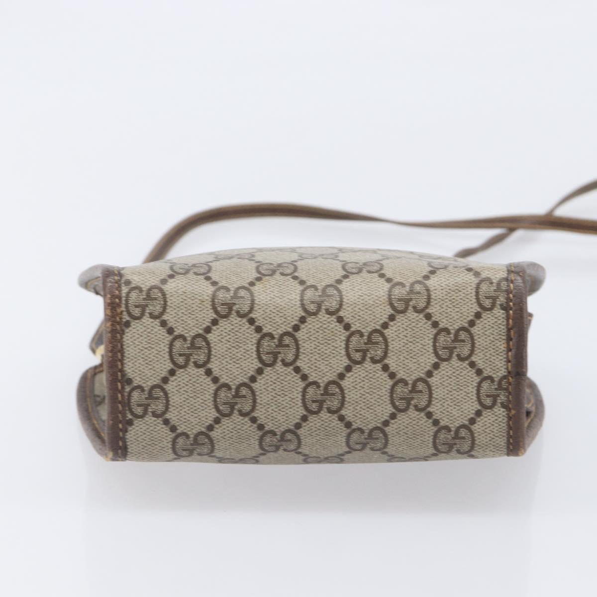 GUCCI GG Supreme Shoulder Bag PVC Beige Gold Tone 007 89 1096 Auth 207931
