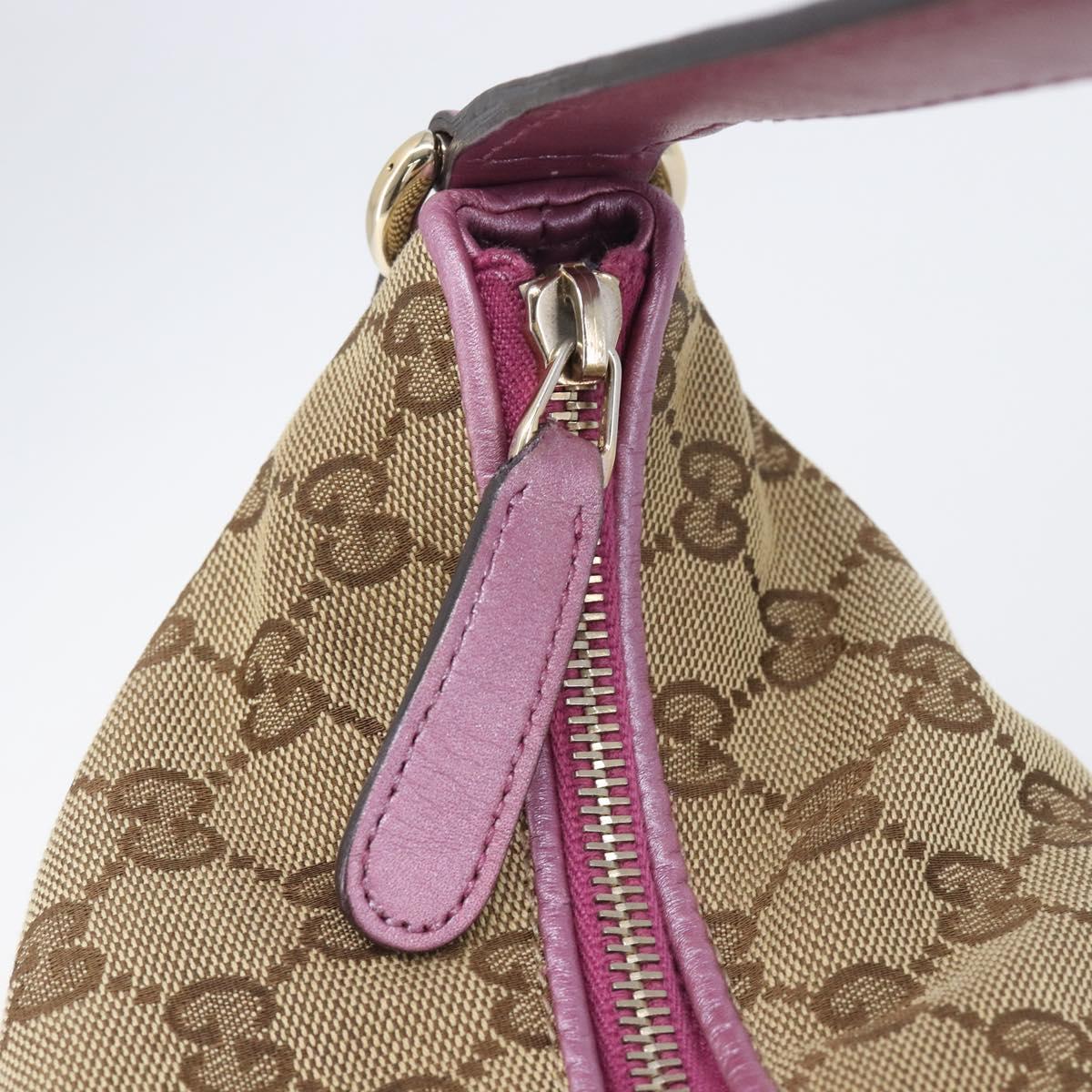 GUCCI GG Canvas Shoulder Bag Beige Gold 269958 Auth 207998A