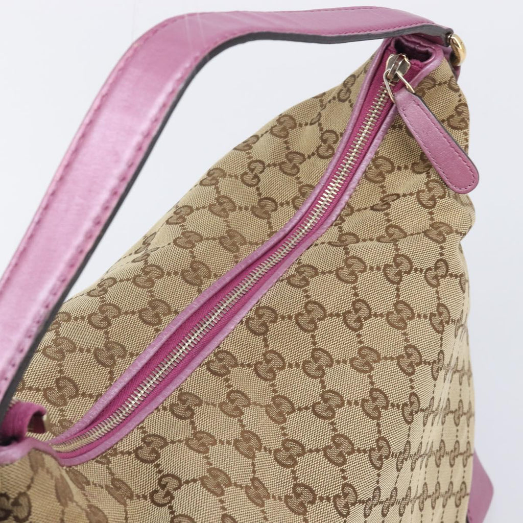 GUCCI GG Canvas Shoulder Bag Beige Gold 269958 Auth 207998A