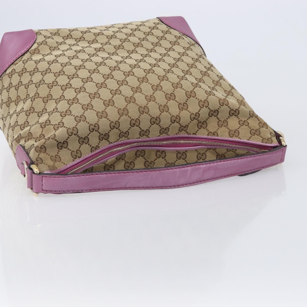GUCCI GG Canvas Shoulder Bag Beige Gold 269958 Auth 207998A