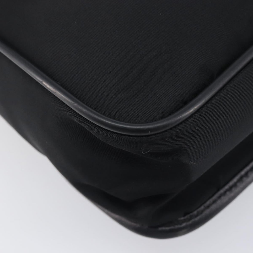 PRADA Shoulder Bag Nylon Black Silver Auth 208041A