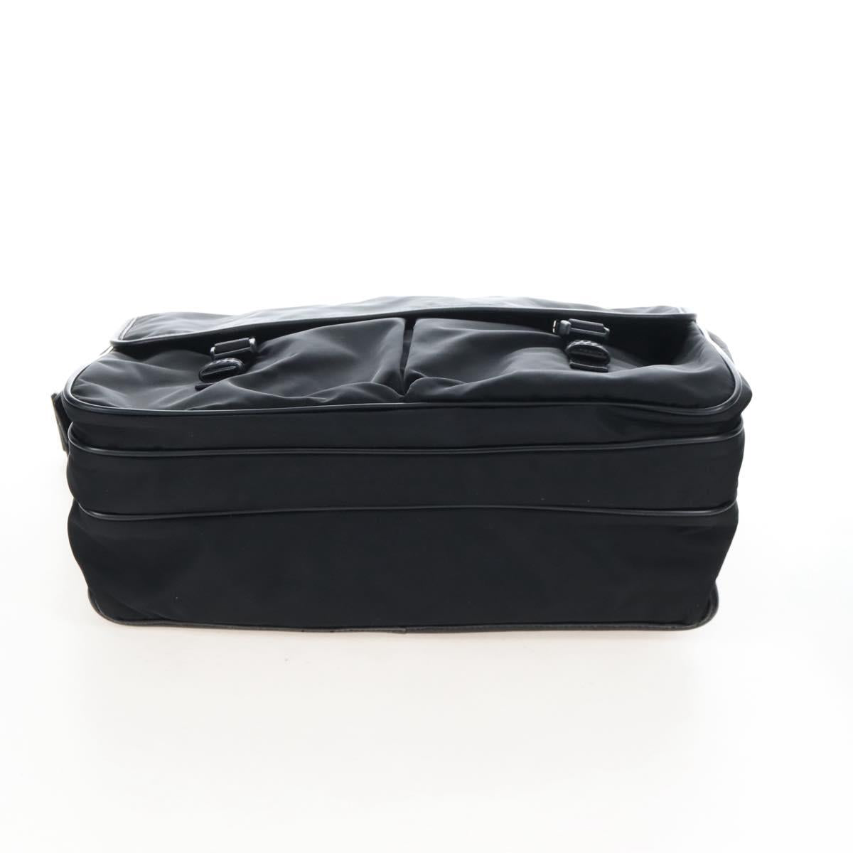 PRADA Shoulder Bag Nylon Black Silver Auth 208092V