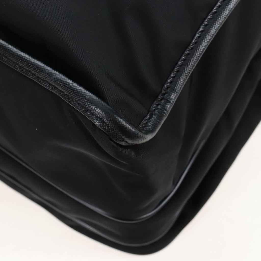 PRADA Shoulder Bag Nylon Black Silver Auth 208092V