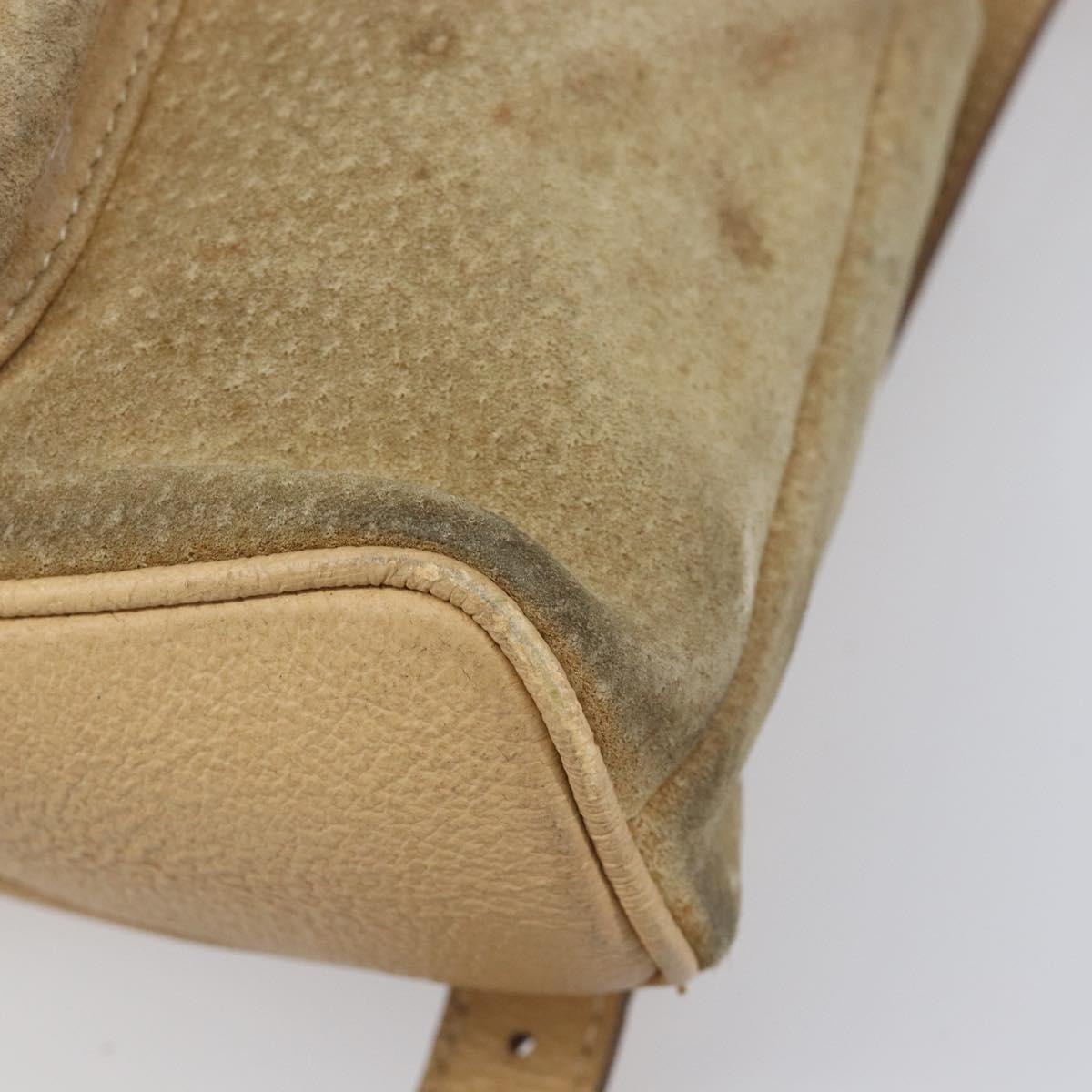 GUCCI Backpack Suede Beige Gold Tone 003 2058 0030 Auth 208114