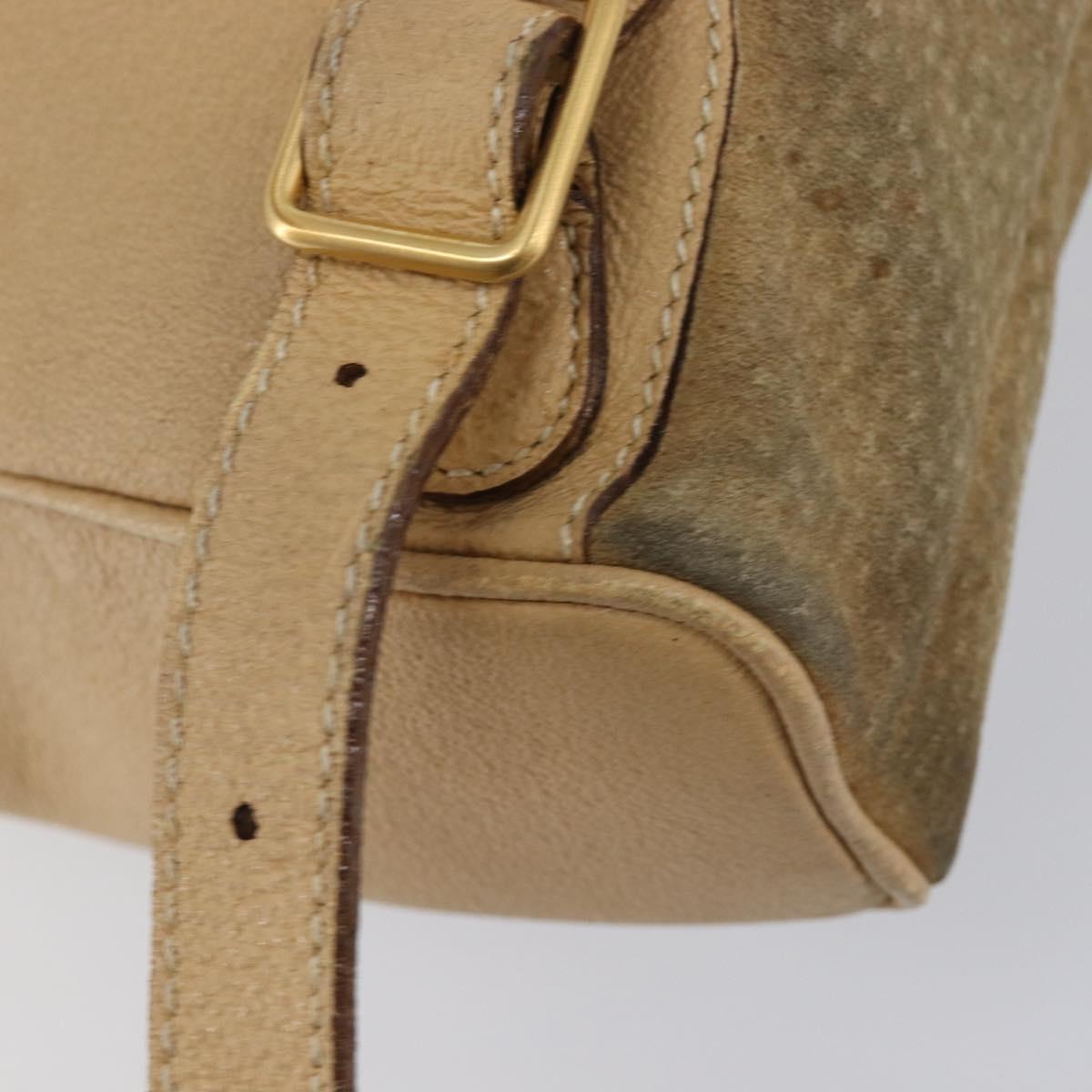 GUCCI Backpack Suede Beige Gold Tone 003 2058 0030 Auth 208114
