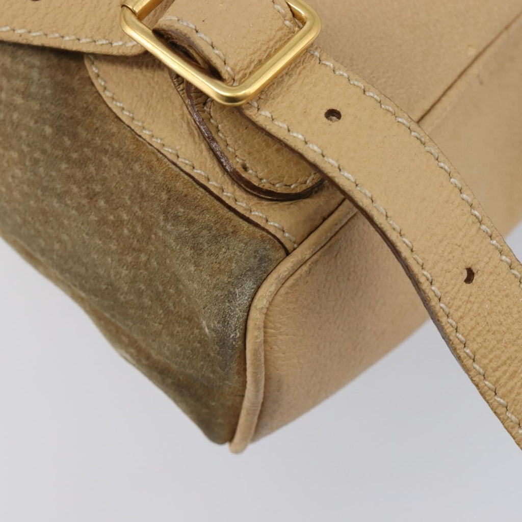 GUCCI Backpack Suede Beige Gold Tone 003 2058 0030 Auth 208114