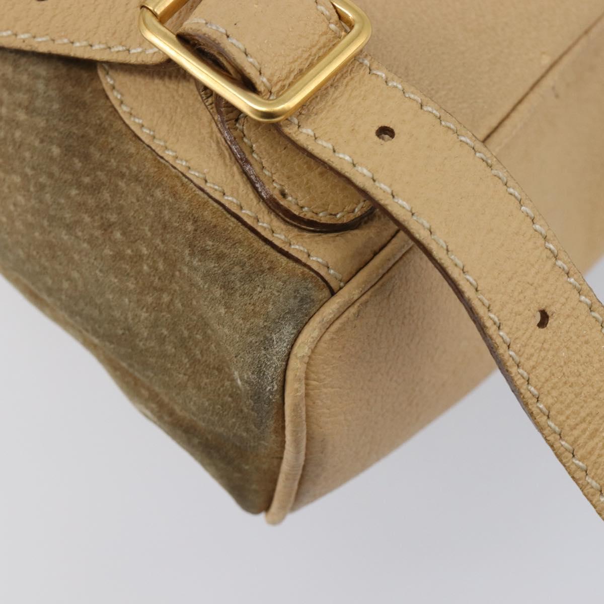 GUCCI Backpack Suede Beige Gold Tone 003 2058 0030 Auth 208114