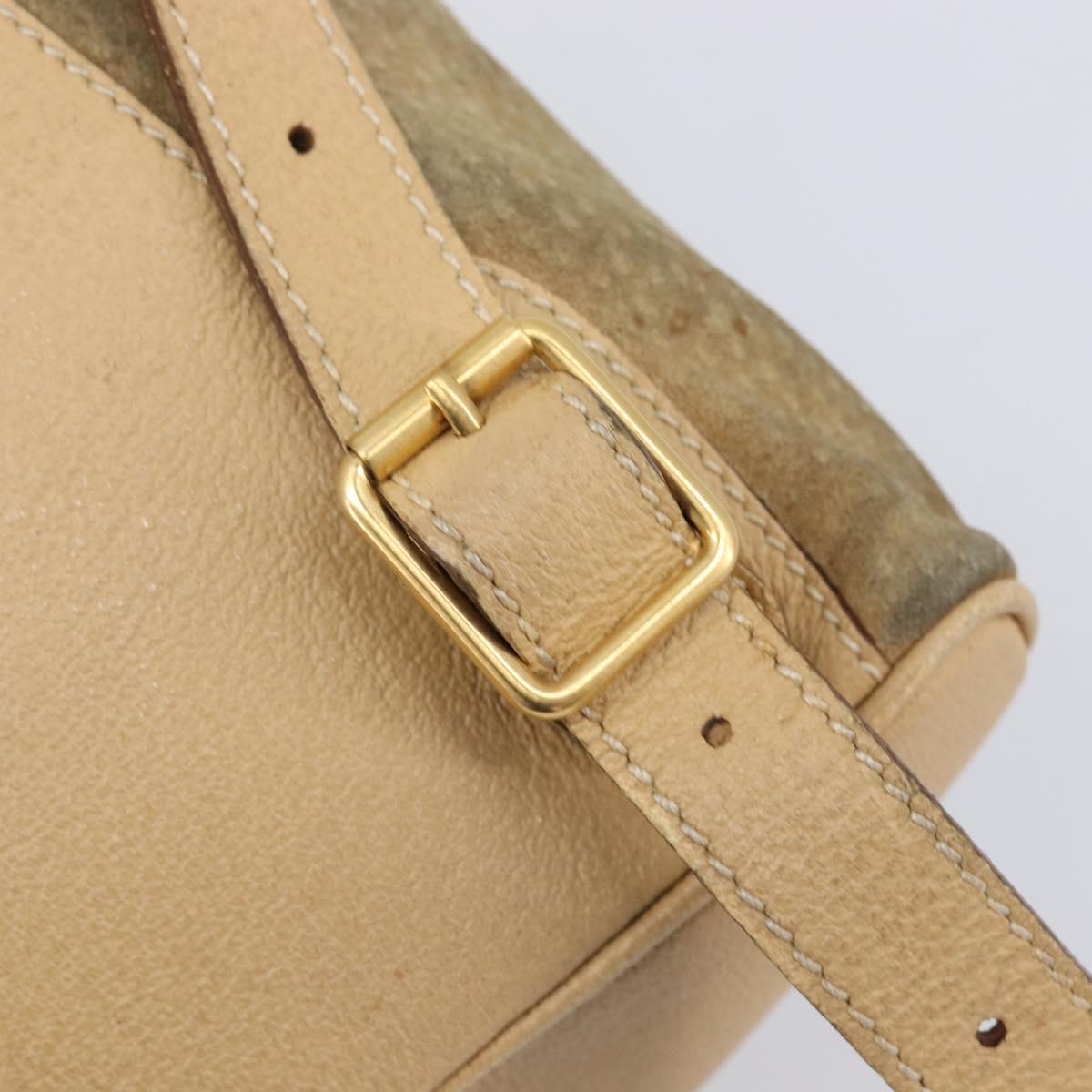 GUCCI Backpack Suede Beige Gold Tone 003 2058 0030 Auth 208114