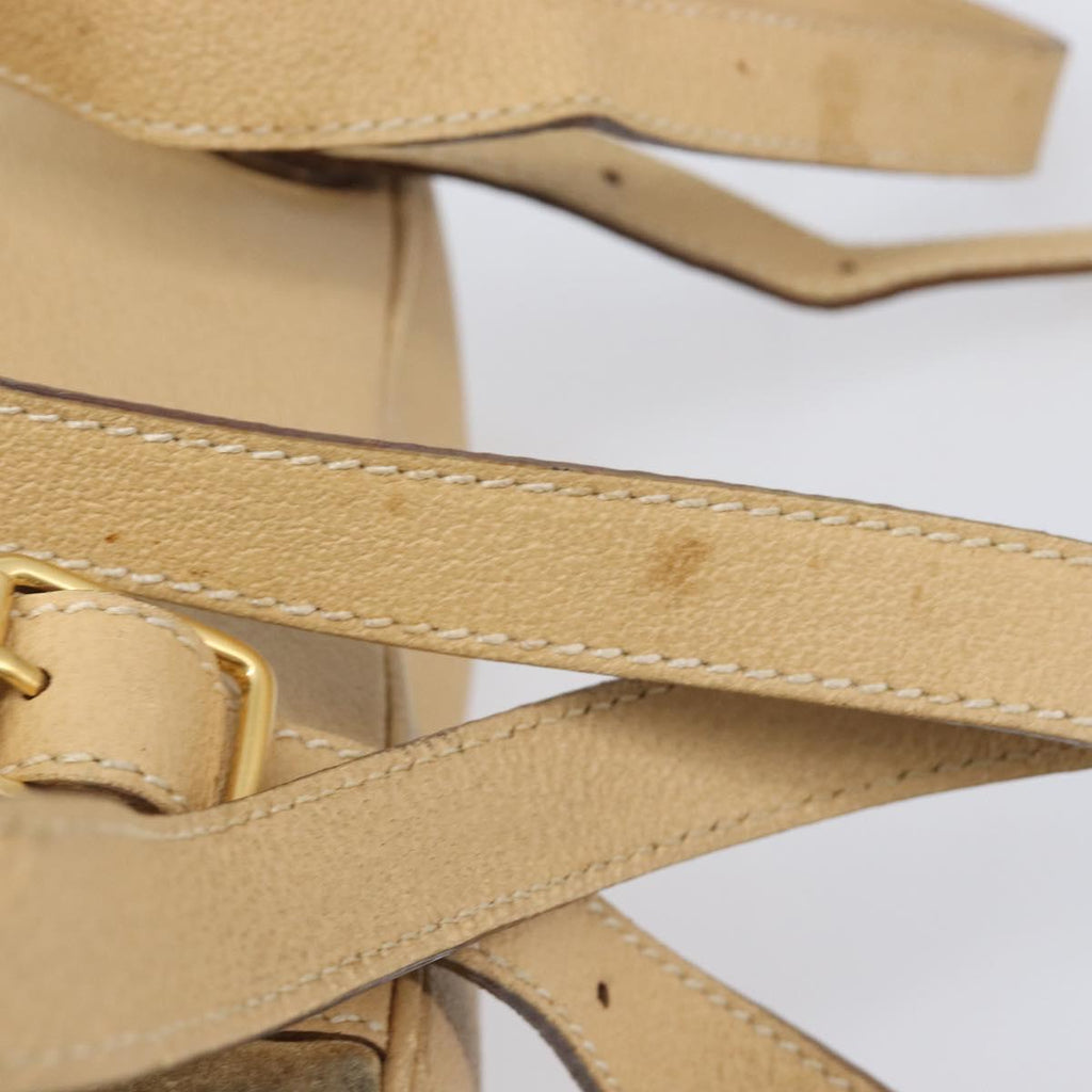 GUCCI Backpack Suede Beige Gold Tone 003 2058 0030 Auth 208114