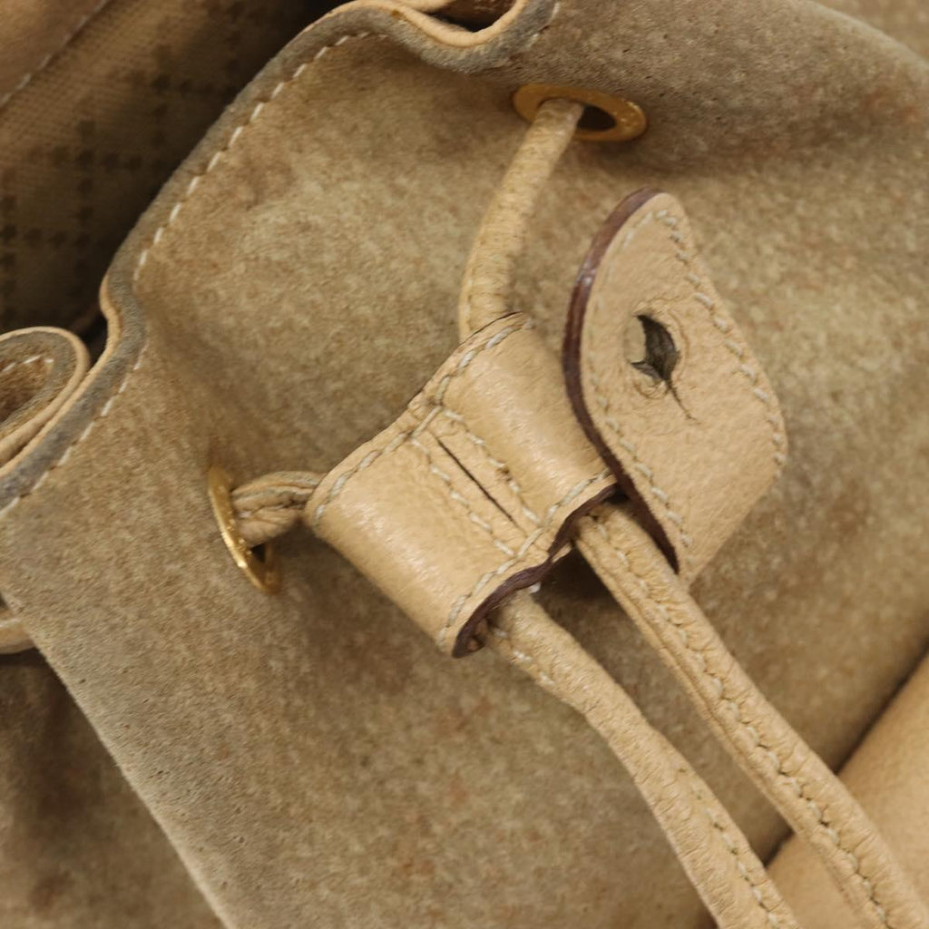 GUCCI Backpack Suede Beige Gold Tone 003 2058 0030 Auth 208114