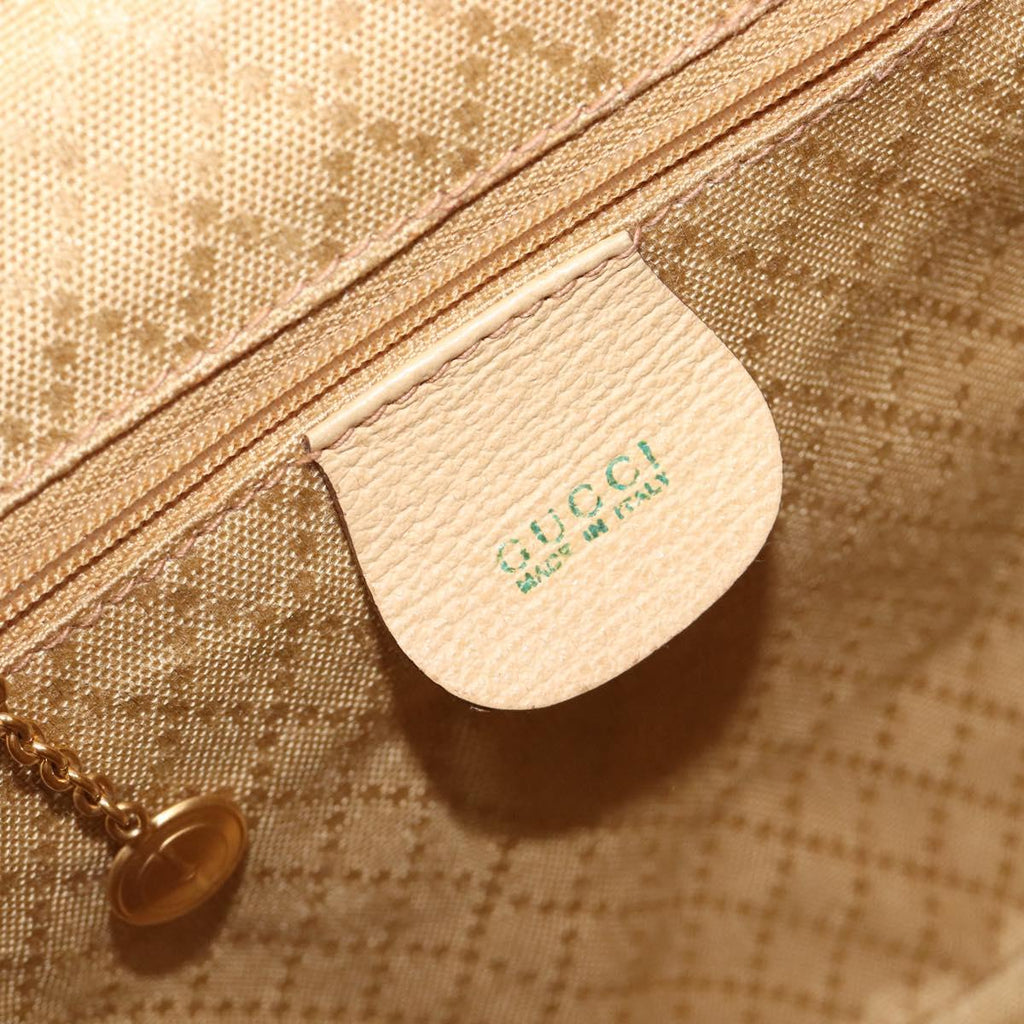 GUCCI Backpack Suede Beige Gold Tone 003 2058 0030 Auth 208114