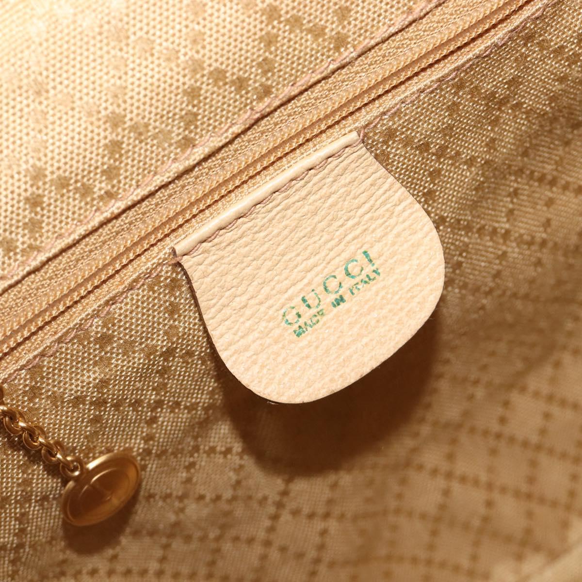 GUCCI Backpack Suede Beige Gold Tone 003 2058 0030 Auth 208114