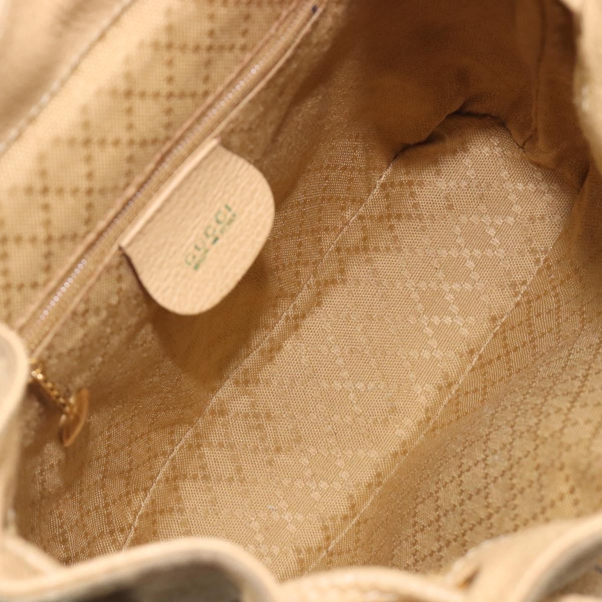 GUCCI Backpack Suede Beige Gold Tone 003 2058 0030 Auth 208114