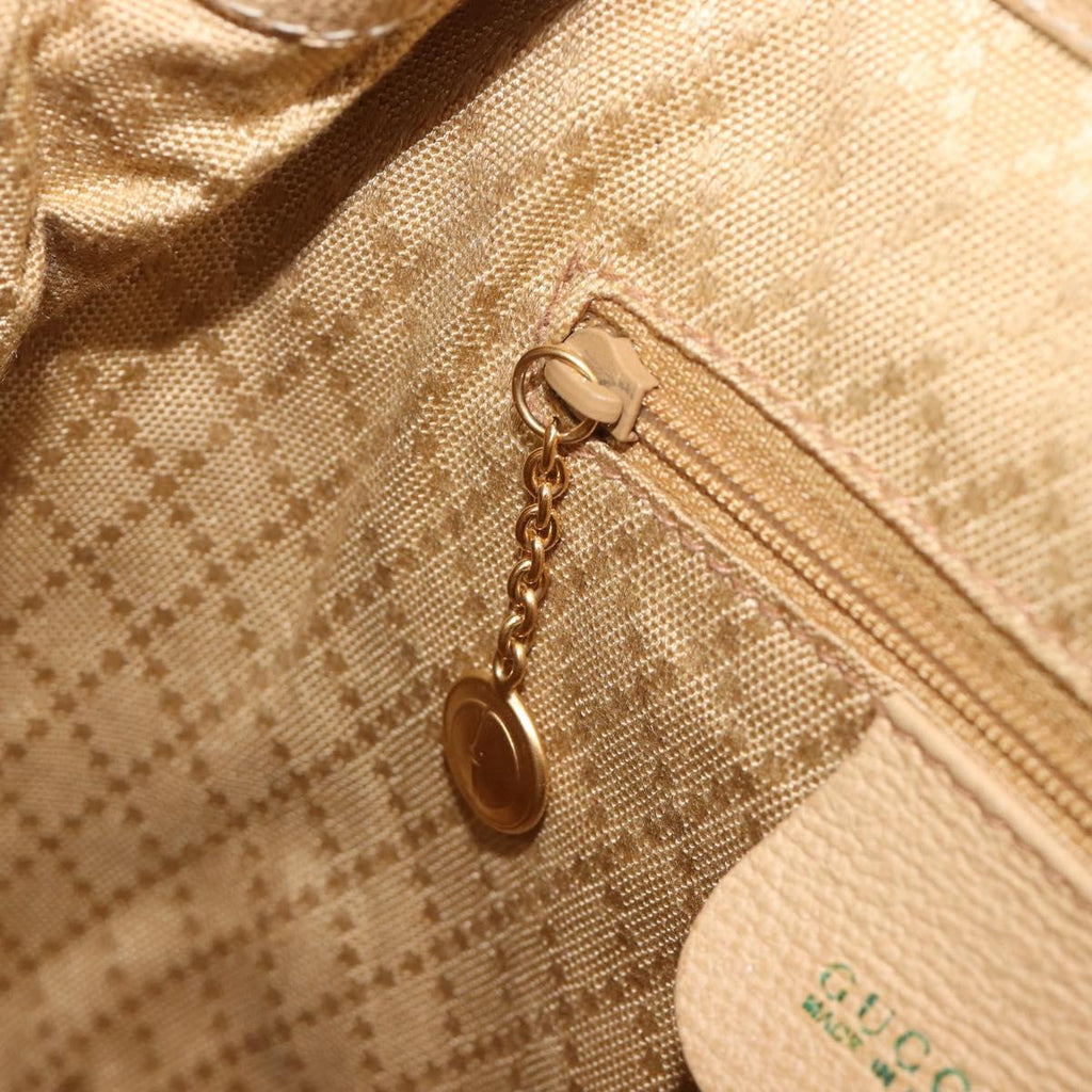 GUCCI Backpack Suede Beige Gold Tone 003 2058 0030 Auth 208114