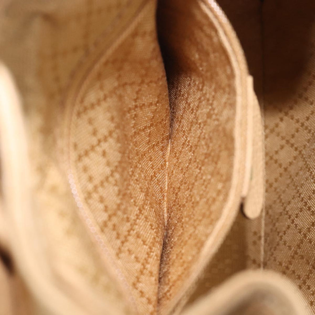 GUCCI Backpack Suede Beige Gold Tone 003 2058 0030 Auth 208114