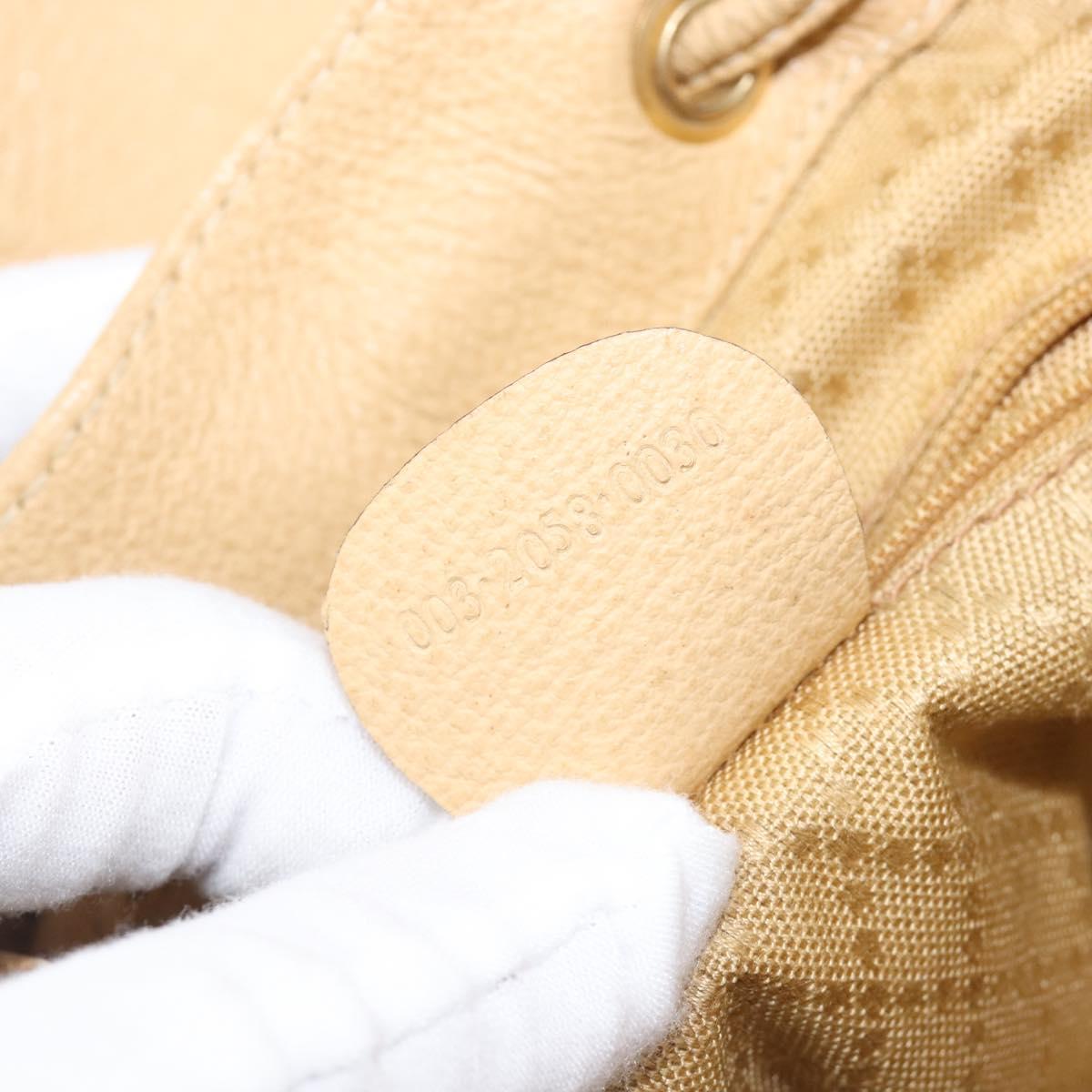 GUCCI Backpack Suede Beige Gold Tone 003 2058 0030 Auth 208114