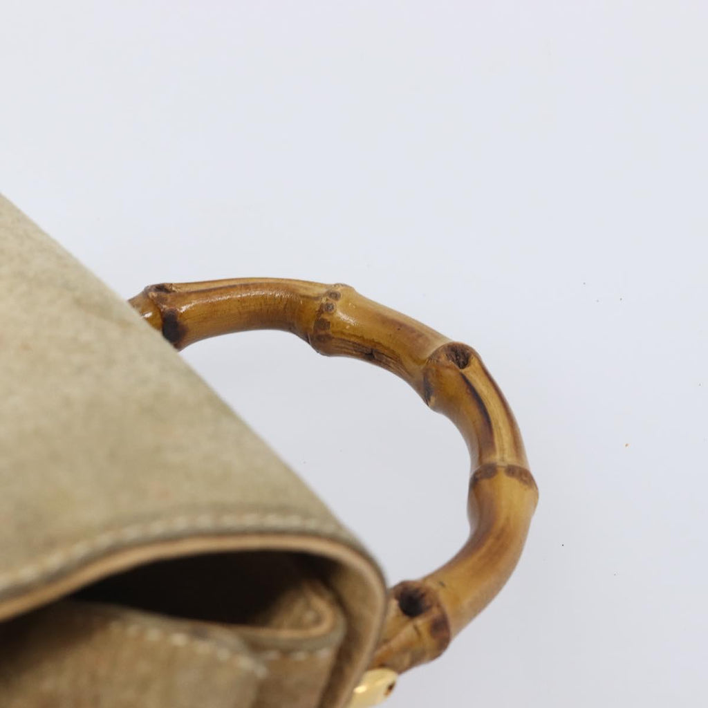 GUCCI Backpack Suede Beige Gold Tone 003 2058 0030 Auth 208114
