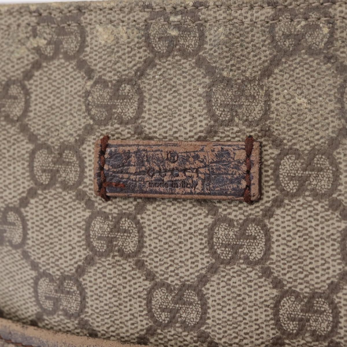 GUCCI GG Supreme Shoulder Bag PVC Beige Silver 141626 Auth 208159