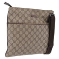 GUCCI GG Supreme Shoulder Bag PVC Beige Silver 141626 Auth 208159