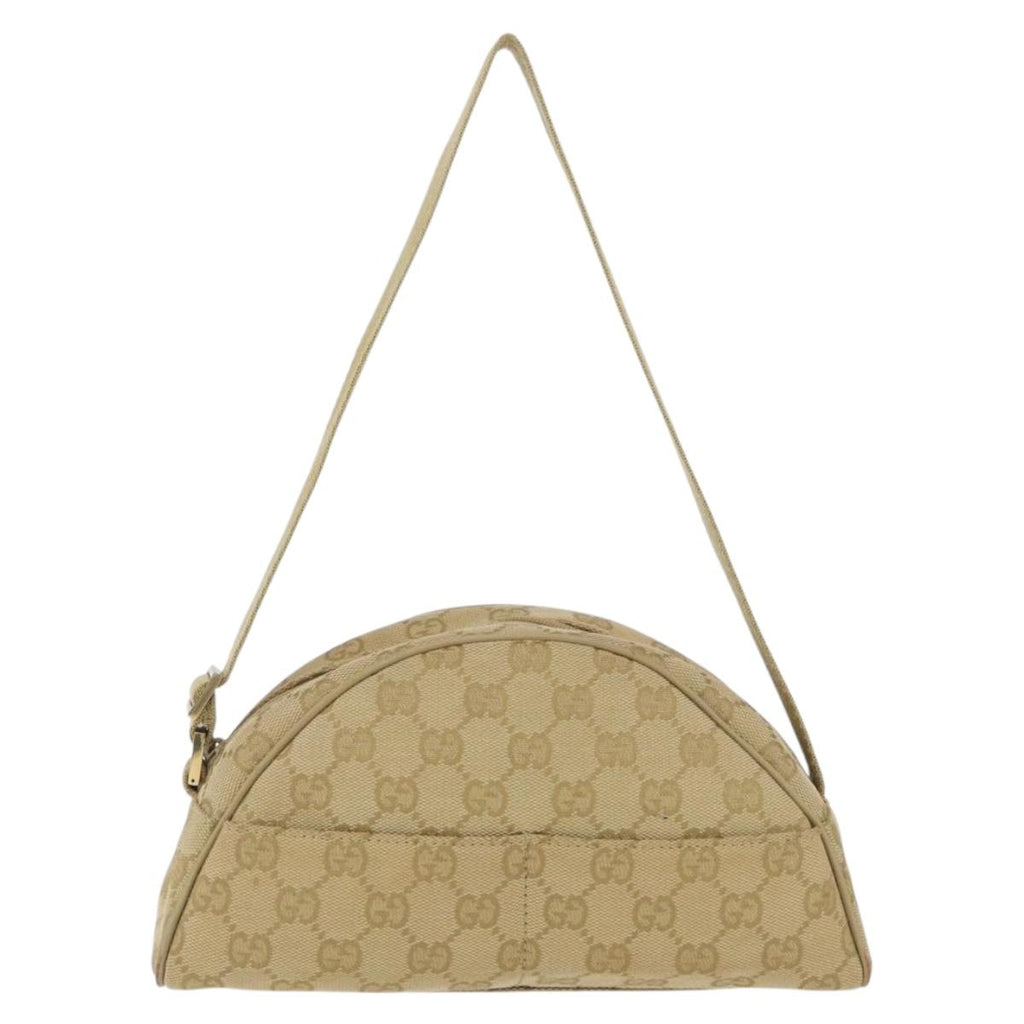 GUCCI GG Canvas Shoulder Bag Beige Gold 90781 Auth 208203