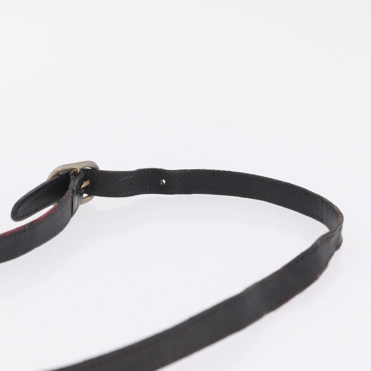 GUCCI GG Canvas Web Sherry Line Shoulder Bag Black Gold Auth 208373