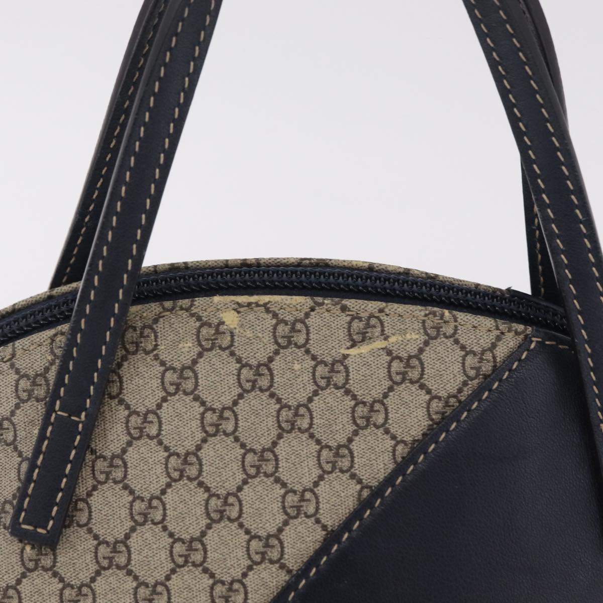 GUCCI Micro Supreme Mini Hand Bag PVC Navy Gold 284720 Auth 208379