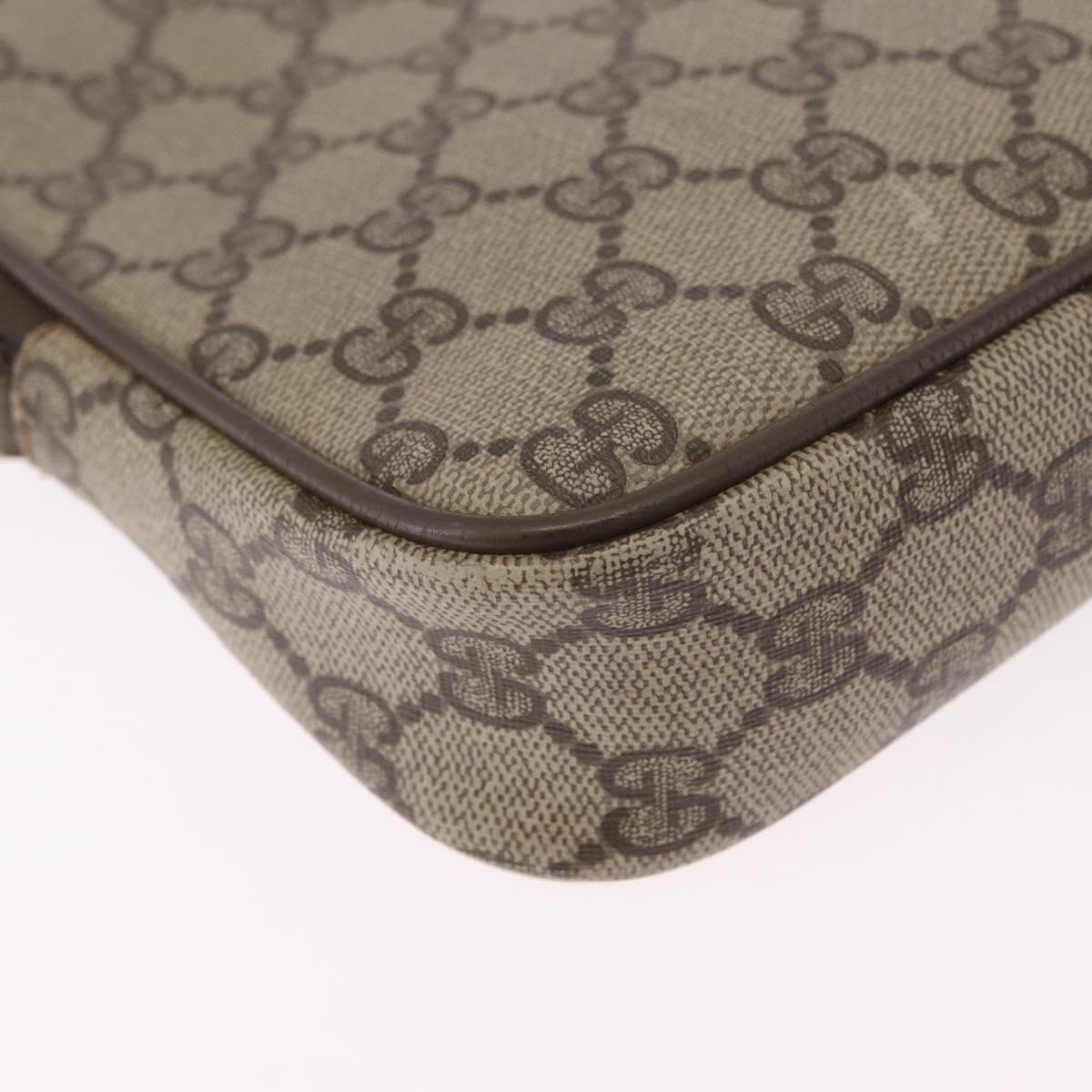 GUCCI GG Supreme Shoulder Bag PVC Beige Gold 89 02 068 Auth 208390