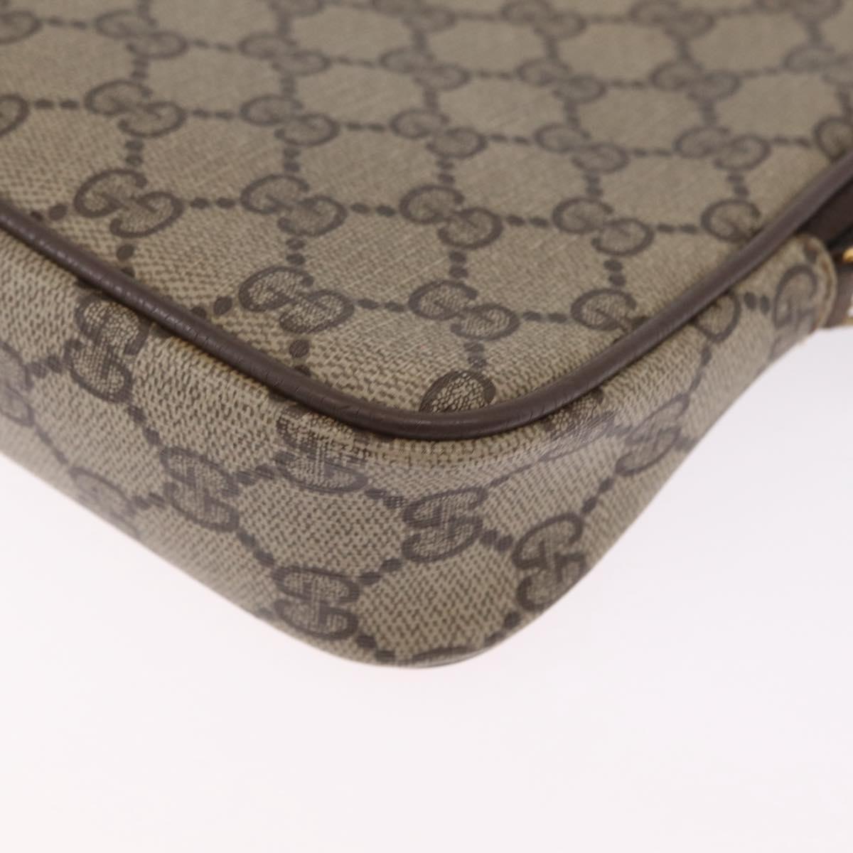 GUCCI GG Supreme Shoulder Bag PVC Beige Gold 89 02 068 Auth 208390