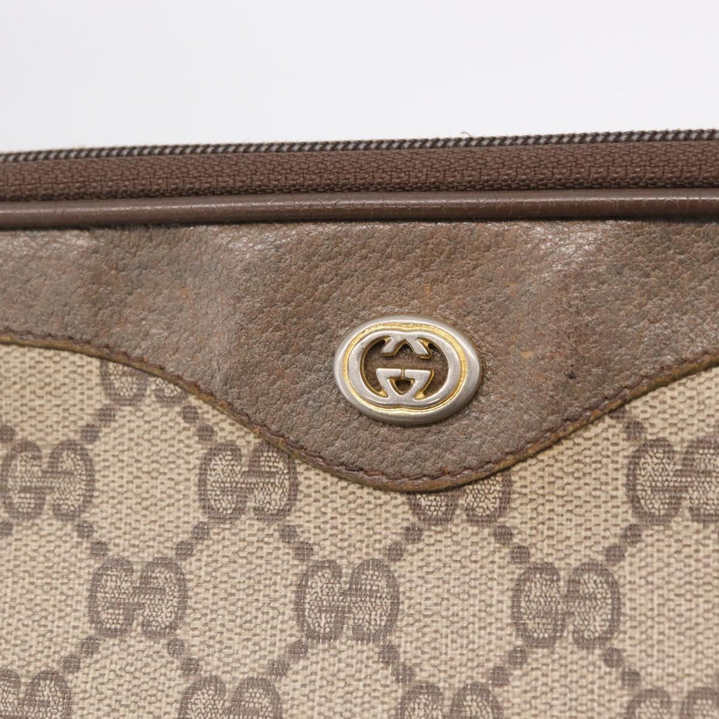 GUCCI GG Supreme Shoulder Bag PVC Beige Gold 89 02 068 Auth 208390