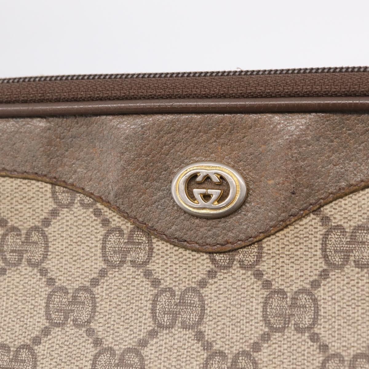 GUCCI GG Supreme Shoulder Bag PVC Beige Gold 89 02 068 Auth 208390