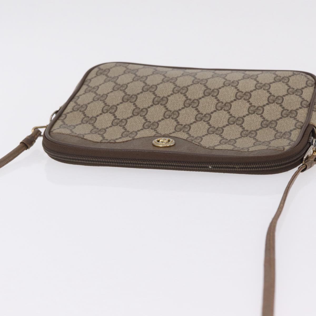 GUCCI GG Supreme Shoulder Bag PVC Beige Gold 89 02 068 Auth 208390