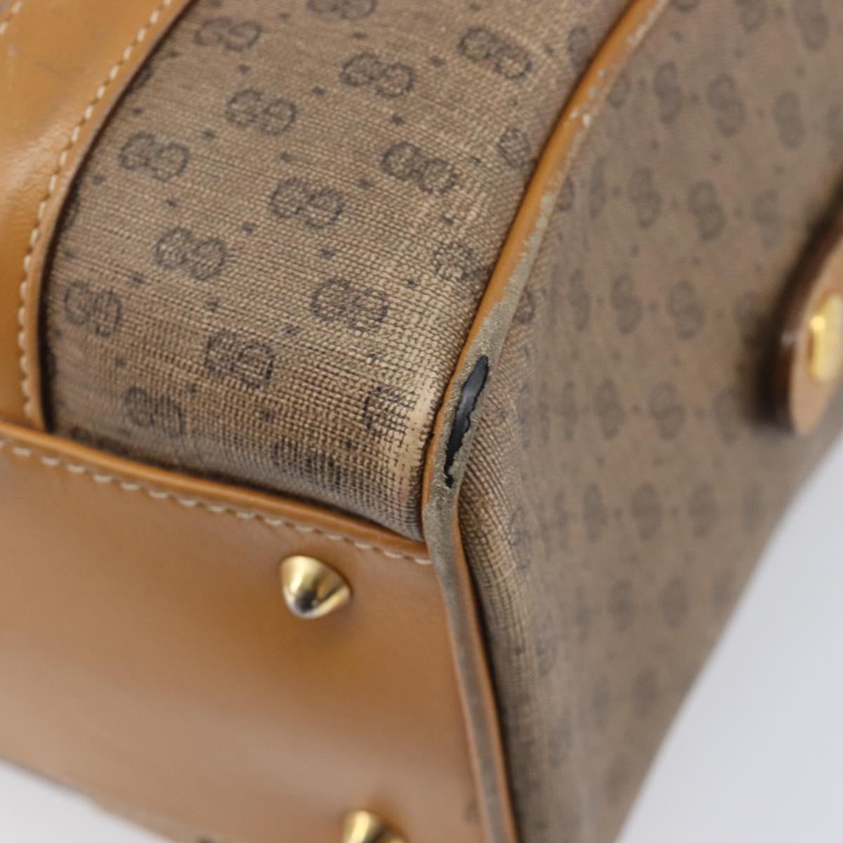 GUCCI Micro GG Supreme Boston Bag PVC Beige Gold 000 39 0158 Auth 208432