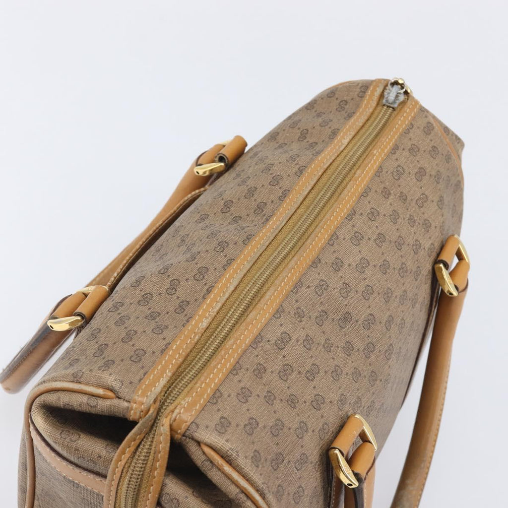 GUCCI Micro GG Supreme Boston Bag PVC Beige Gold 000 39 0158 Auth 208432