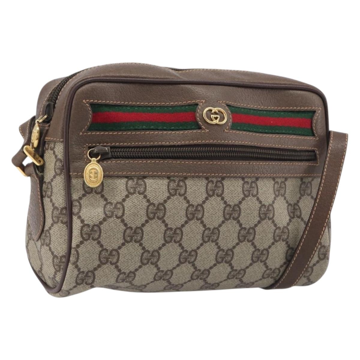 GUCCI GG Supreme Web Sherry Line Shoulder Bag PVC 001 115 6655 Auth 208543A