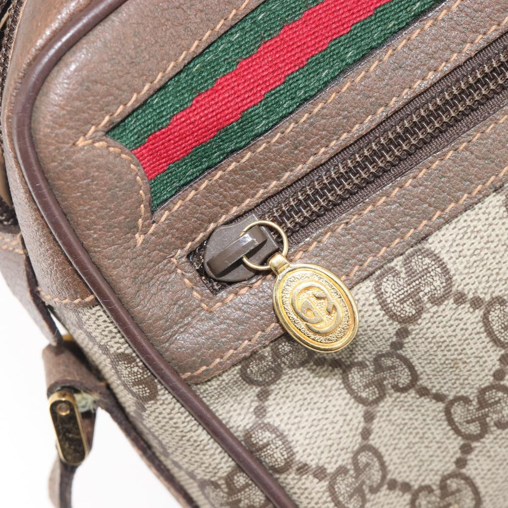 GUCCI GG Supreme Web Sherry Line Shoulder Bag PVC 001 115 6655 Auth 208543A