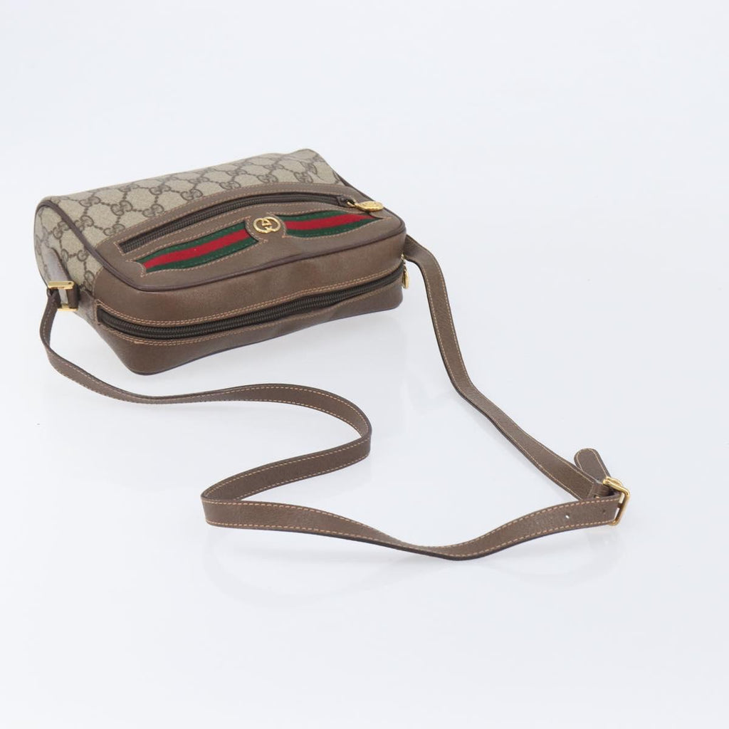 GUCCI GG Supreme Web Sherry Line Shoulder Bag PVC 001 115 6655 Auth 208543A