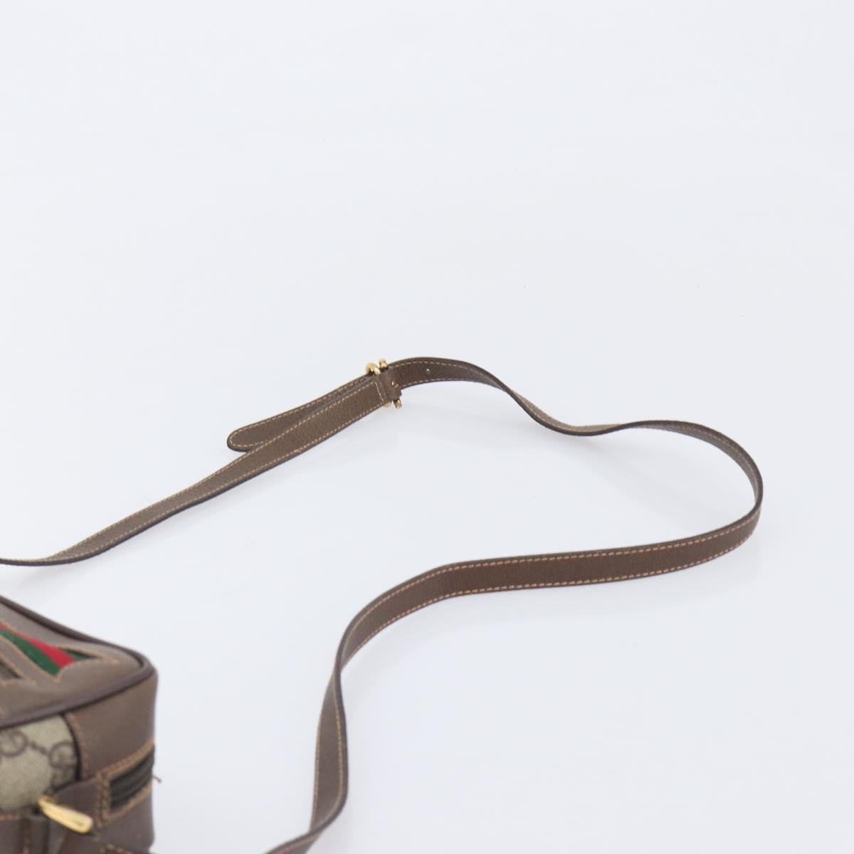 GUCCI GG Supreme Web Sherry Line Shoulder Bag PVC 001 115 6655 Auth 208543A