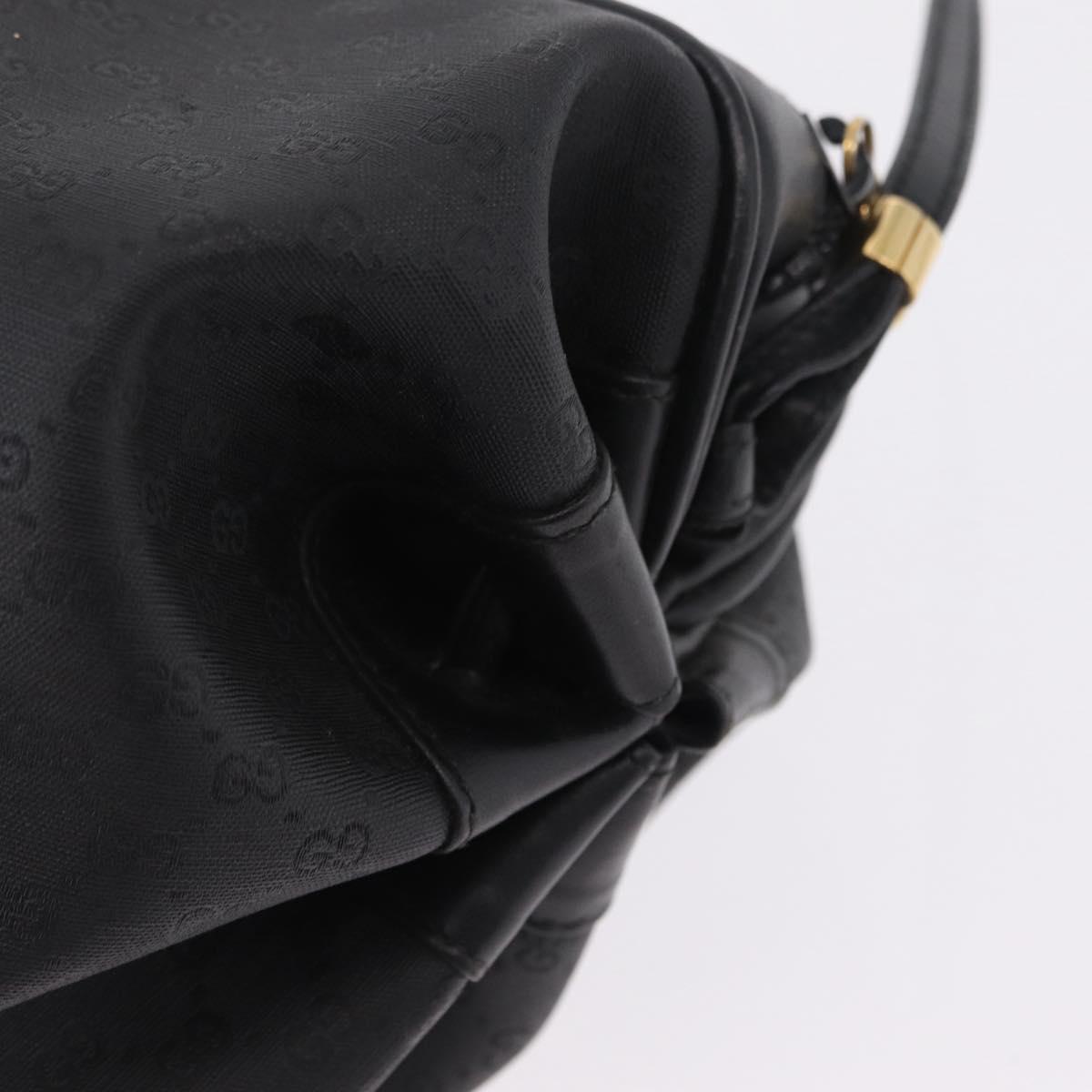 GUCCI Micro GG Shoulder Bag PVC Black Gold Tone 007 115 0086 Auth 208622