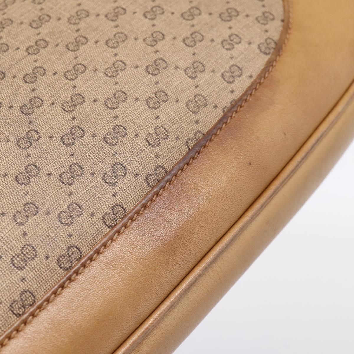 GUCCI Micro GG Supreme Jackie Hand Bag PVC Beige Gold Auth 208663