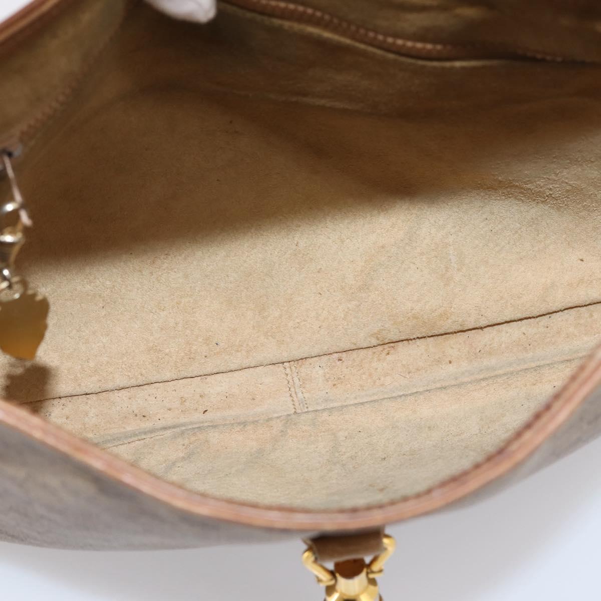 GUCCI Micro GG Supreme Jackie Hand Bag PVC Beige Gold Auth 208663