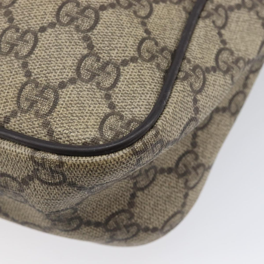 GUCCI GG Supreme Shoulder Bag PVC Beige Gold 233268 Auth 208664
