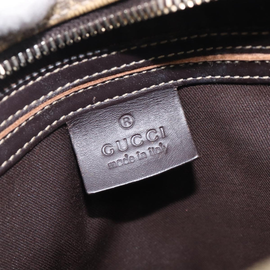 GUCCI GG Supreme Shoulder Bag PVC Beige Gold 233268 Auth 208664