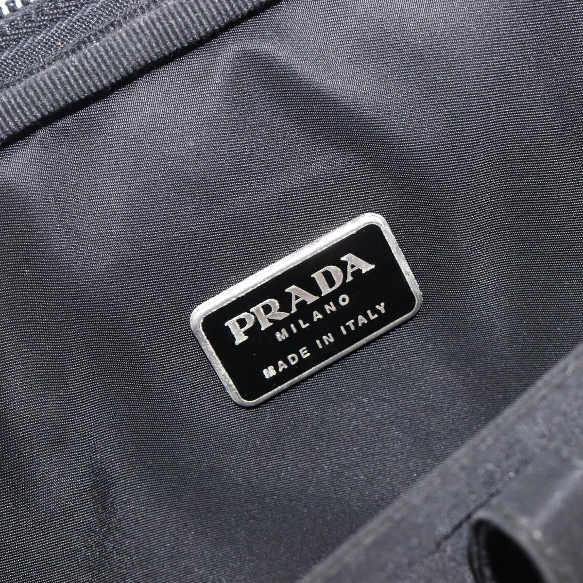 PRADA Business Bag Nylon 2way Black Silver Auth 208691A