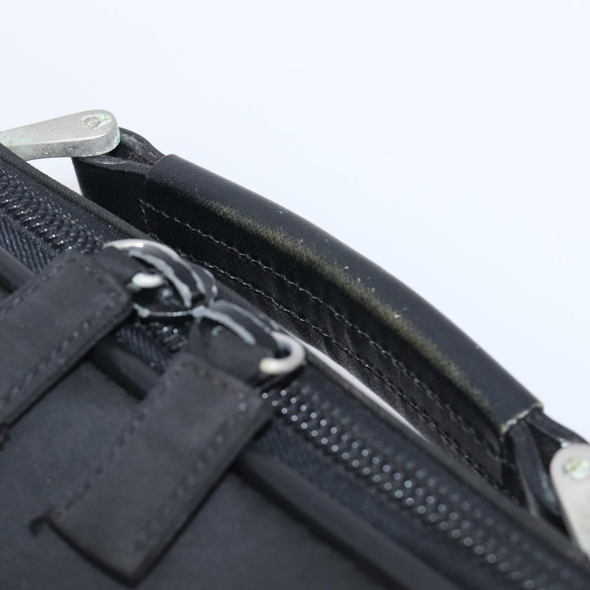 PRADA Business Bag Nylon 2way Black Silver Auth 208691A