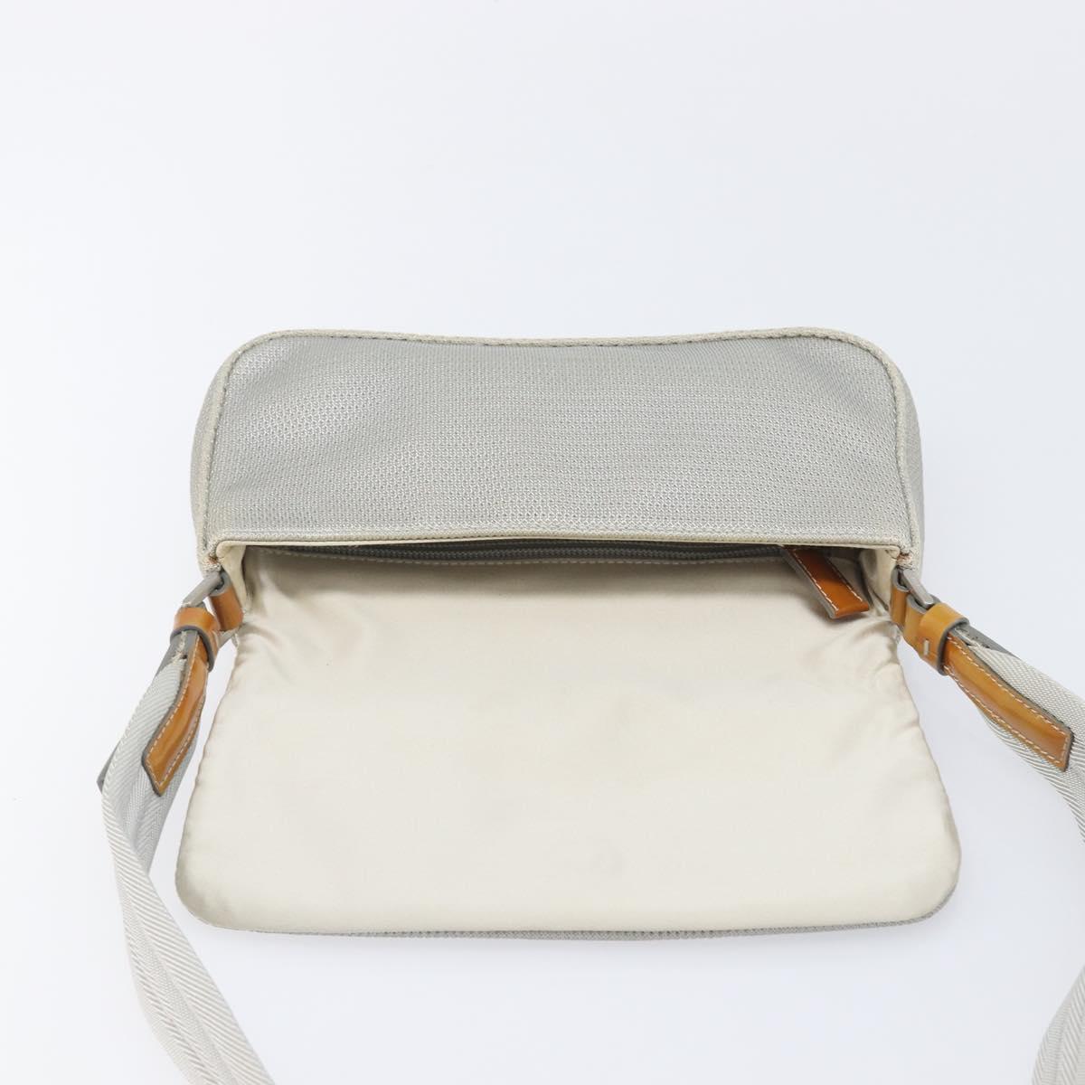 PRADA PRADA Sports Shoulder Bag Nylon Gray Silver Auth 208699A
