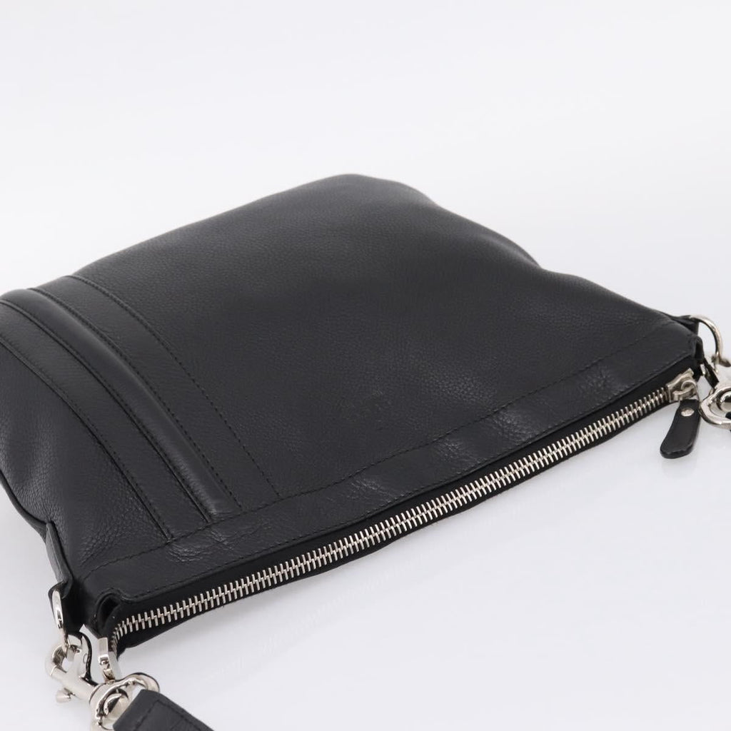 GUCCI Shoulder Bag Leather Black Silver 233329 Auth 208701V