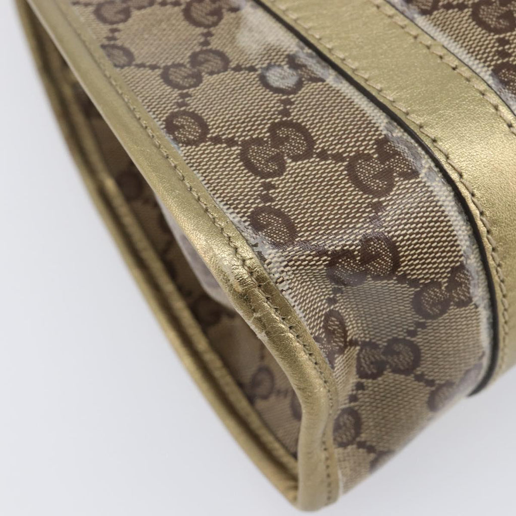 GUCCI GG Crystal Jackie Shoulder Bag Beige Gold 203495 Auth 208732