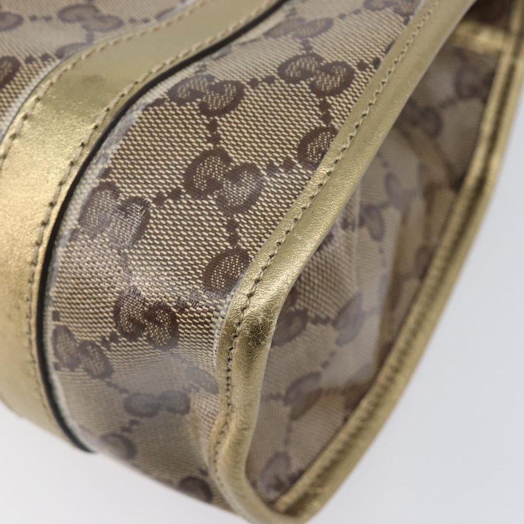 GUCCI GG Crystal Jackie Shoulder Bag Beige Gold 203495 Auth 208732
